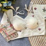 FANCY KHADI COTTON EMBROIDERED WORK STITCHED BLOUSE OFF WHITE