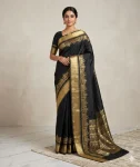 FANCY LICHI SILK WEAVING WORK SAREE WITH UNSTITCHED BLOUSE DAILY WEAR WHOLESALE PRICE ETHNIC GARMENT (1)