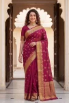 FANCY LICHI SILK WEAVING WORK SAREE WITH UNSTITCHED BLOUSE FESTIVE WEAR WHOLESALE PRICE ETHNIC GARMENT (2)