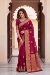FANCY LICHI SILK WEAVING WORK SAREE WITH UNSTITCHED BLOUSE FESTIVE WEAR WHOLESALE PRICE ETHNIC GARMENT (2)