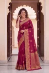 FANCY LICHI SILK WEAVING WORK SAREE WITH UNSTITCHED BLOUSE FESTIVE WEAR WHOLESALE PRICE ETHNIC GARMENT (2)