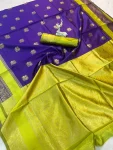FANCY LICHI SILK WEAVING WORK SAREE WITH UNSTITCHED BLOUSE FESTIVE WEAR WHOLESALE PRICE ETHNIC GARMENT (1)
