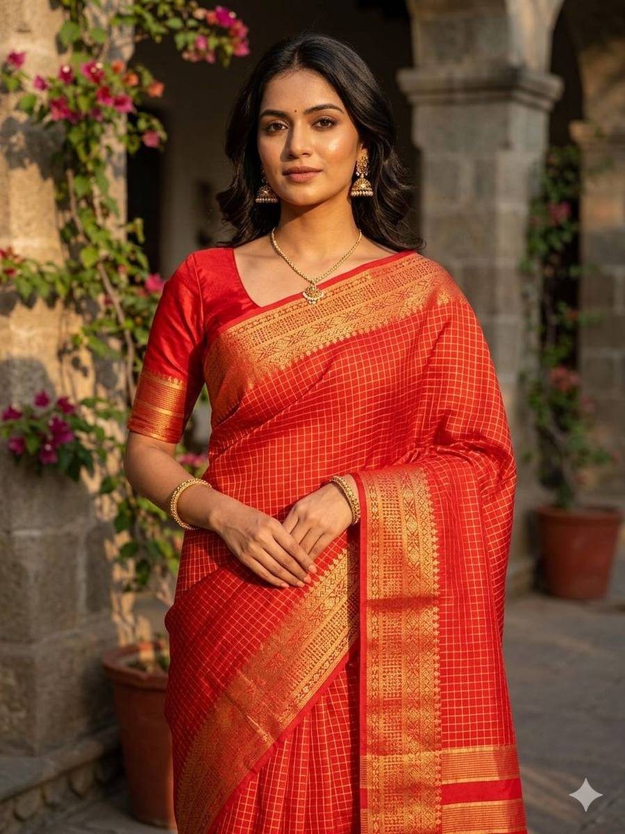 FANCY LICHI SILK WEAVING WORK SAREE WITH UNSTITCHED BLOUSE FESTIVE WEAR WHOLESALE PRICE ETHNIC GARMENT (5)