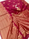 FANCY LICHI SILK WEAVING WORK SAREE WITH UNSTITCHED BLOUSE FESTIVE WEAR WHOLESALE PRICE ETHNIC GARMENT (2)