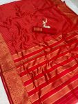 FANCY LICHI SILK WEAVING WORK SAREE WITH UNSTITCHED BLOUSE FESTIVE WEAR WHOLESALE PRICE ETHNIC GARMENT (3)