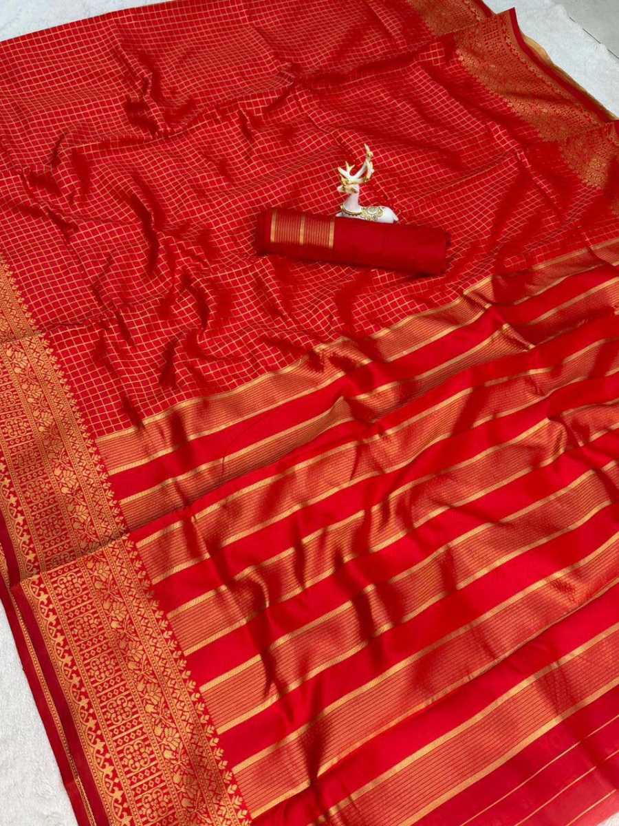 FANCY LICHI SILK WEAVING WORK SAREE WITH UNSTITCHED BLOUSE FESTIVE WEAR WHOLESALE PRICE ETHNIC GARMENT (8)