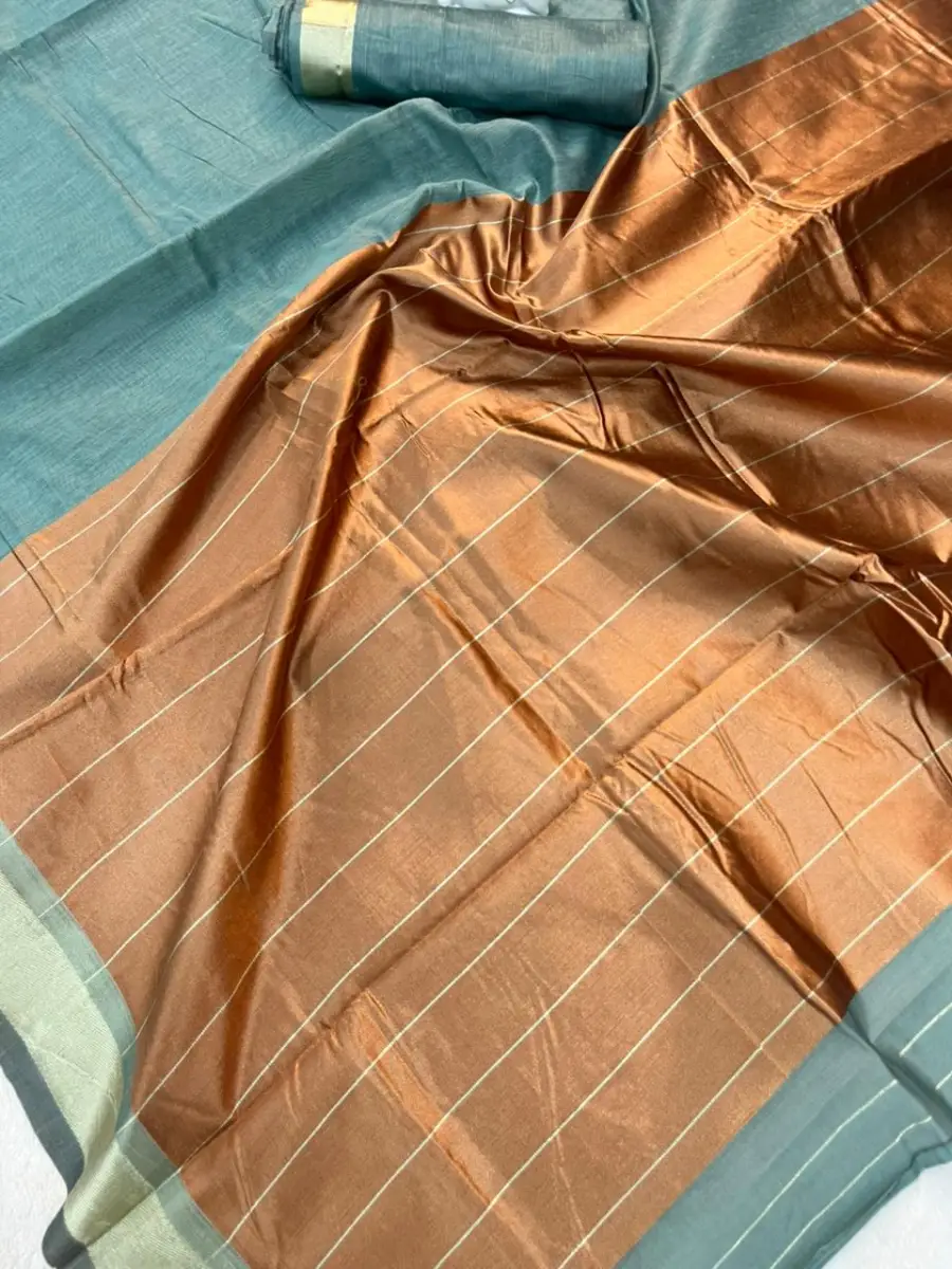 FANCY LINEN COTTON WEAVING WORK SAREE WITH UNSTITCHED WHOLESALE PRICE ETHNIC GARMENT (1)