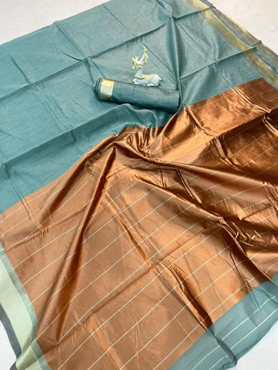 FANCY LINEN COTTON WEAVING WORK SAREE WITH UNSTITCHED WHOLESALE PRICE ETHNIC GARMENT (6)