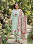 FANCY MORGAN SILK DIGITAL PRINT WORK TOP BOTTOM WITH DUPATTA FESTIVE WEAR WHOLESALE PRICE ETHNIC GARMENT (3)