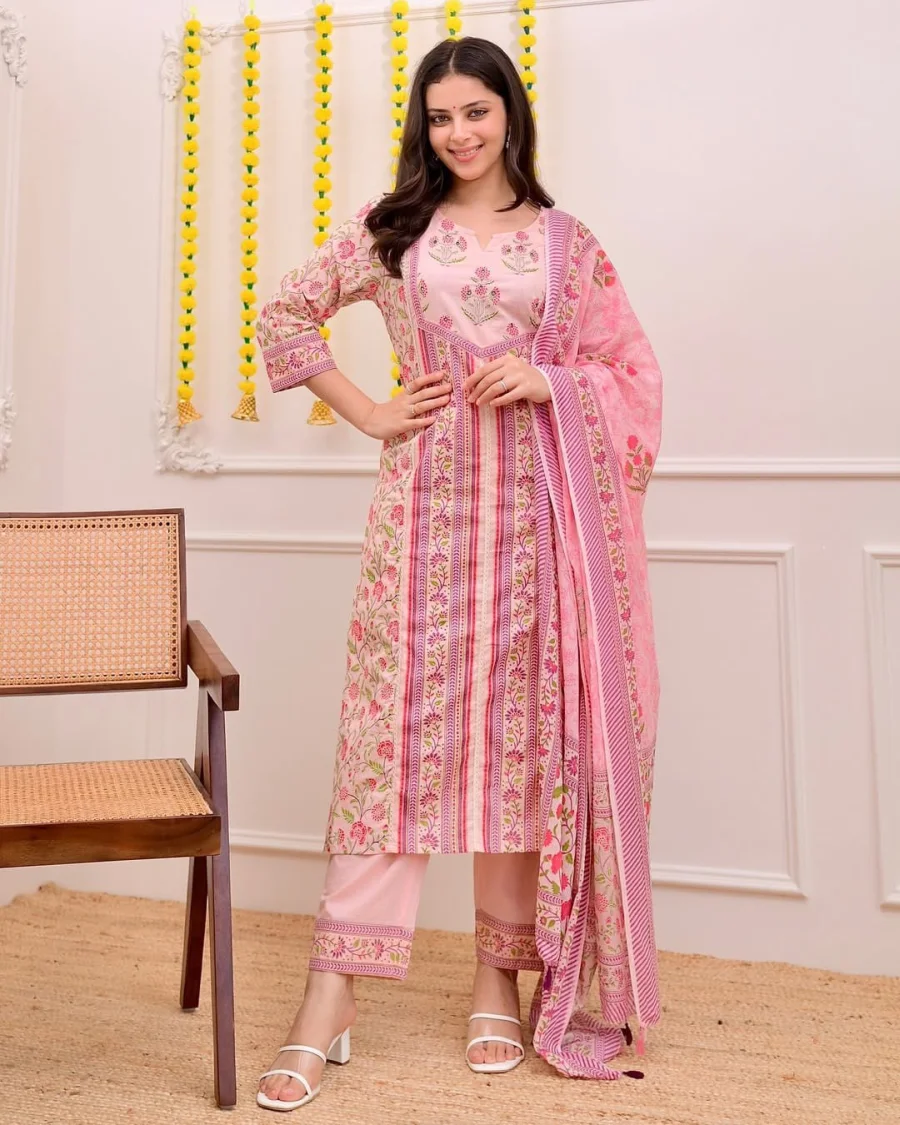 FANCY MORGAN SILK DIGITAL PRINT WORK TOP BOTTOM WITH DUPATTA FESTIVE WEAR WHOLESALE PRICE ETHNIC GARMENT (2)