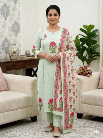FANCY MORGAN SILK DIGITAL PRINT WORK TOP BOTTOM WITH DUPATTA PISTA
