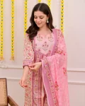 FANCY MORGAN SILK DIGITAL PRINT WORK TOP BOTTOM WITH DUPATTA FESTIVE WEAR WHOLESALE PRICE ETHNIC GARMENT (2)
