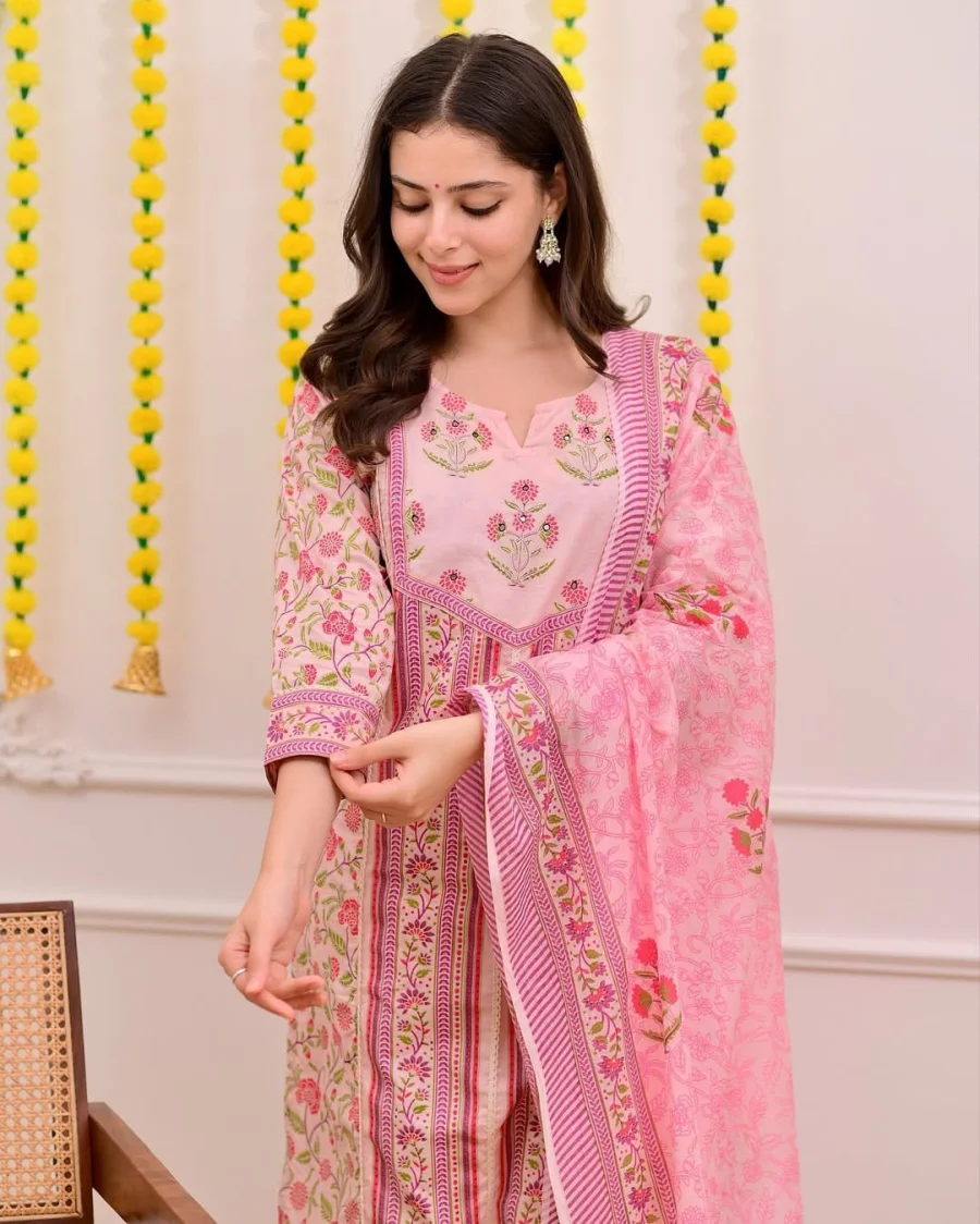 FANCY MORGAN SILK DIGITAL PRINT WORK TOP BOTTOM WITH DUPATTA FESTIVE WEAR WHOLESALE PRICE ETHNIC GARMENT (3)