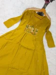 FANCY MUL CHANDERI EMBROIDERY WORK TOP BOTTOM WITH DUPATTA OFFICE WEAR EWHOLESALE PRICE ETHNIC GARMENT (3)