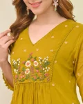 FANCY MUL CHANDERI EMBROIDERY WORK TOP BOTTOM WITH DUPATTA OFFICE WEAR EWHOLESALE PRICE ETHNIC GARMENT (3)
