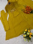 FANCY MUL CHANDERI EMBROIDERY WORK TOP BOTTOM WITH DUPATTA OFFICE WEAR EWHOLESALE PRICE ETHNIC GARMENT (3)