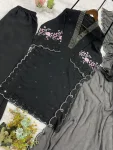 FANCY MUL CHANDERI SEQUENCE EMBROIDERY WITH CUT WORK TOP PALAZZO WITH DUPATTA FESTIVE WEAR WHOLESALE PRICE ETHNIC GARMENT (8)