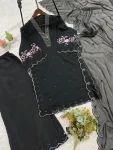 FANCY MUL CHANDERI SEQUENCE EMBROIDERY WITH CUT WORK TOP PALAZZO WITH DUPATTA FESTIVE WEAR WHOLESALE PRICE ETHNIC GARMENT (8)