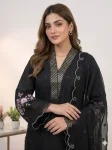 FANCY MUL CHANDERI SEQUENCE EMBROIDERY WITH CUT WORK TOP PALAZZO WITH DUPATTA FESTIVE WEAR WHOLESALE PRICE ETHNIC GARMENT (8)