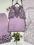 FANCY MUL COTTON SEQUENCE EMBROIDERY WORK TOP PALAZZO WITH DUPATTA FESTIVE WEAR WHOLESALE PRICE ETHNIC GARMENT (1)