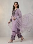 FANCY MUL COTTON SEQUENCE EMBROIDERY WORK TOP PALAZZO WITH DUPATTA FESTIVE WEAR WHOLESALE PRICE ETHNIC GARMENT (1)