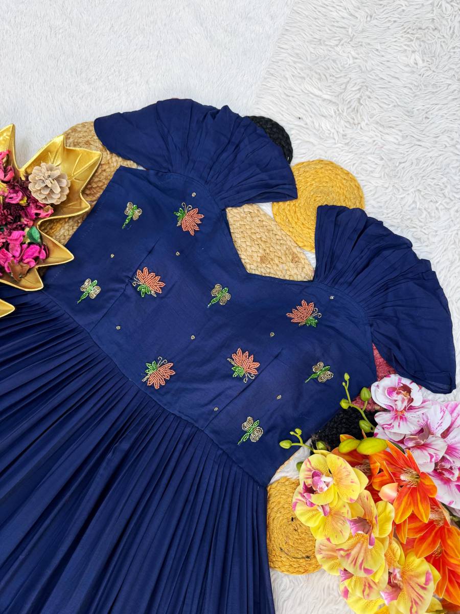 FANCY MUL MUL COTTON MAGGAM WORK ONE PIECE DRESS DAILY WEAR WHOLESALE PRICE ETHNIC GARMENT (7)