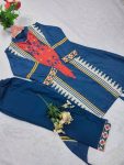 FANCY MUSLIN COTTON PRINT AND HAND DIAMOND WORK CO-ORD SET DAILY WEAR WHOLESALE PRICE ETHNIC GARMENT (4)