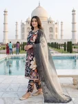 FANCY MUSLIN PRINTED WITH EMBROIDERY AND CUT WORK TOP BOTTOM WITH DUPATTA FESTIVE WEAR WHOLESALE PRICE ETHNIC GARMENT (3)