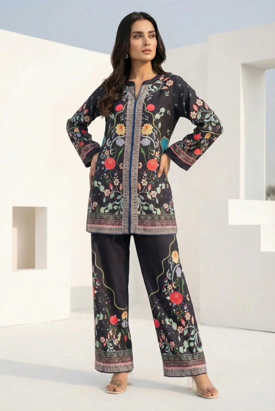 FANCY POLY COTTON DIGITAL PRINT WORK CO-ORD SET CASUAL WEAR WHOLESALE PRICE ETHNIC GARMENT (2)