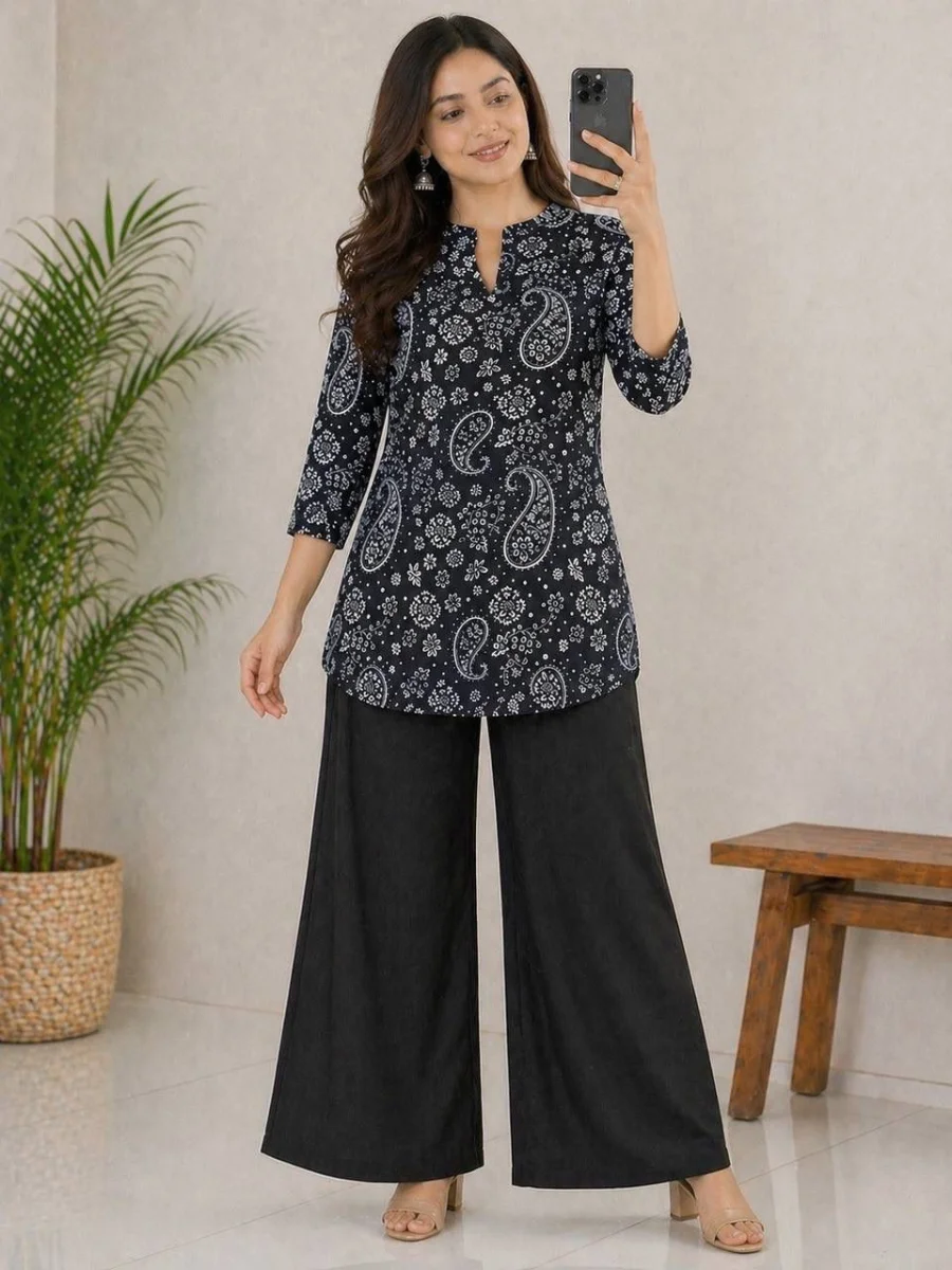 FANCY RAYON DIGITAL PRINT WORK TOP PALAZZO SET DAILY WEAR WHOLESALE PRICE ETHNIC GARMENT (4)