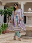 FANCY RAYON SLUB DIGITAL PRINTED COTTON LACE WORK TOP BOTTOM WITH DUPATTA FESTIVE WEAR WHOLESALE PRICE ETHNIC GARMENT (17)