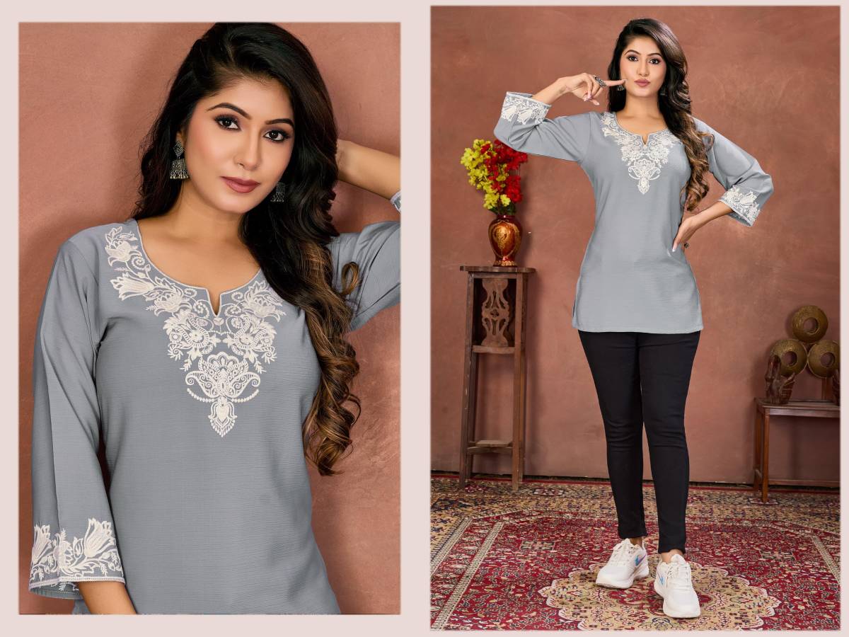 FANCY RINKAL COTTON EMBROIDERY WORK ONLY TOP DAILY WEAR WHOLESALE PRICE ETHNIC GARMENT (3)