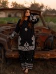 FANCY ROMAN DELL SILK THREAD EMBROIDERY WORK KURTI PALAZZO SET CASUAL WEAR WHOLESALE PRICE ETHNIC GARMENT (2)