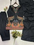 FANCY ROMAN PRINTED WORK TOP PATIYALA WITH DUPATTA FESTIVE WEAR WHOLESALE PRICE ETHNIC GARMENT (3)