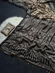 FANCY ROMAN SILK AJARAKH PRINT AND REAL MIRROR AND PIPING BORDER & PALLU ALSO KODI LATKAN WORK SAREE WITH UNSTITCHED BLOUSE FESTIVE WEAR WHOLESALE PRICE ETHNIC GARMENT (4)