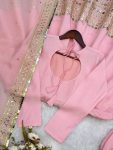 FANCY ROMAN SILK CODING SEQUENCE WORK GOWN BOTTOM WITH DUPATTA FESTIVE WEAR WHOLESALE PRICE ETHNIC GARMENT (2)