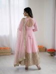 FANCY ROMAN SILK CODING SEQUENCE WORK GOWN BOTTOM WITH DUPATTA FESTIVE WEAR WHOLESALE PRICE ETHNIC GARMENT (2)