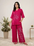 FANCY ROMAN SILK EMBROIDERY WORK CO-ORD SET DAILY WEAR WHOLESALE PRICE ETHNIC GARMENT (2)