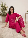 FANCY ROMAN SILK EMBROIDERY WORK CO-ORD SET DAILY WEAR WHOLESALE PRICE ETHNIC GARMENT (2)