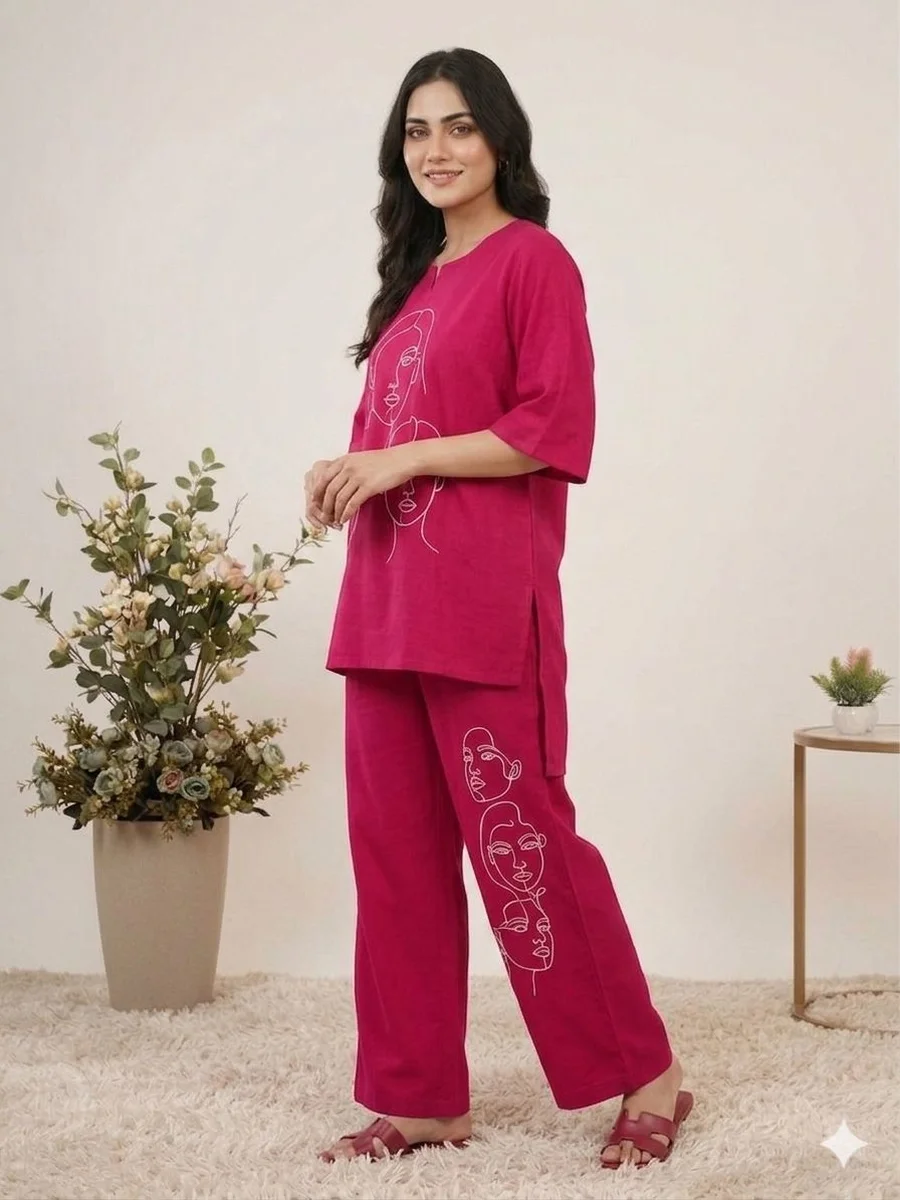 FANCY ROMAN SILK EMBROIDERY WORK CO-ORD SET DAILY WEAR WHOLESALE PRICE ETHNIC GARMENT (4)