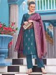 FANCY SILK WEAVING WORK TOP BOTTOM WITH DUPATTA FESTIVE WEAR WHOLESALE PRICE ETHNIC GARMENT (1)