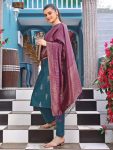 FANCY SILK WEAVING WORK TOP BOTTOM WITH DUPATTA FESTIVE WEAR WHOLESALE PRICE ETHNIC GARMENT (1)