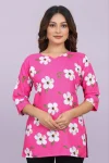 FANCY SLUB COTTON DIGITAL PRINT WORK ONLY TOP PINK