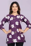 FANCY SLUB COTTON DIGITAL PRINT WORK ONLY TOP PURPLE