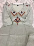 FANCY SLUB COTTON EMBROIDERY WORK ON NECK & WITH MIRROR WORK TOP PENT SET FESTIVE WEAR WHOLESALE PRICE ETHNIC GARMENT (1)