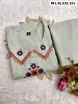 FANCY SLUB COTTON EMBROIDERY WORK ON NECK & WITH MIRROR WORK TOP PENT SET FESTIVE WEAR WHOLESALE PRICE ETHNIC GARMENT (1)