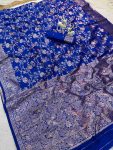 FANCY SOFT SILK ZARI WOVEN WORK SAREE WITH UNSTITCHED BLOUSE FESTIVE WEAR WHOLESALE PRICE ETHNIC GARMENT (3)