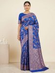 FANCY SOFT SILK ZARI WOVEN WORK SAREE WITH UNSTITCHED BLOUSE FESTIVE WEAR WHOLESALE PRICE ETHNIC GARMENT (3)