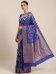 FANCY SOFT SILK ZARI WOVEN WORK SAREE WITH UNSTITCHED BLOUSE FESTIVE WEAR WHOLESALE PRICE ETHNIC GARMENT (3)
