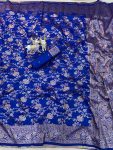 FANCY SOFT SILK ZARI WOVEN WORK SAREE WITH UNSTITCHED BLOUSE FESTIVE WEAR WHOLESALE PRICE ETHNIC GARMENT (3)